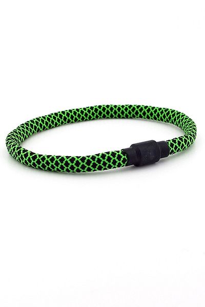 Solfera Green Black Paracord Stringed Magnet Men's Bracelet M012a