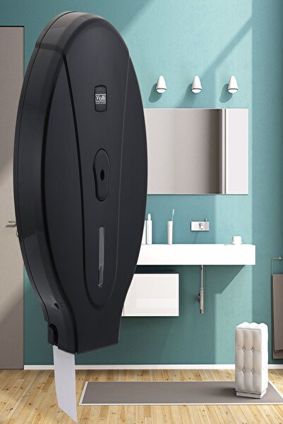 KUGULET موزع ورق التواليت ماكسي جامبو باللون الأسود، جهاز الحمام والمرحاض