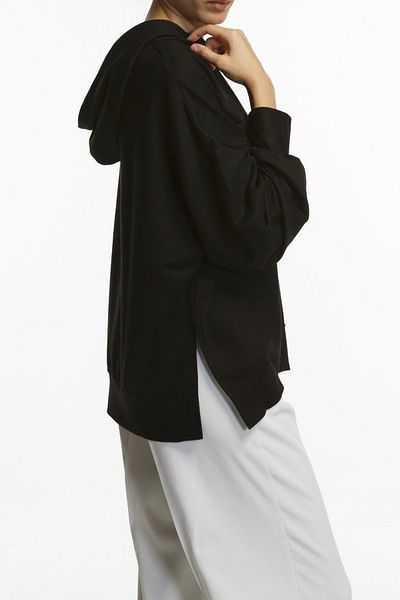 BASIC&CO Nova Hooded Oversized Black Sweatshirt