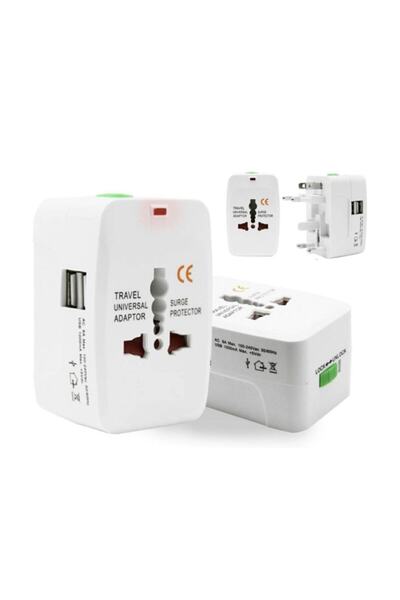 Genel Markalar Evrensel Priz-fiş Çevirici Seyahat Adaptörü 2 Usb - Universal Travel Adapter All-in-one