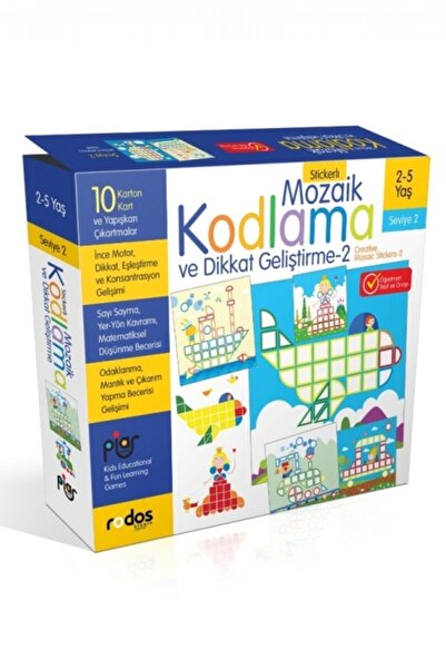 Piar Kids Stickerlı Mozaik Kodlama Ve Dikkat Geliştirme 2 (seviye 2) / Mozaik...