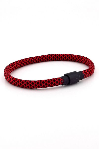 Solfera Red Black Paracord String Magnet Men's Bracelet M012d
