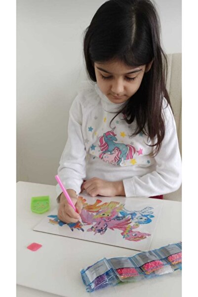 MENTAŞ Boncuklu Taşlı Mozaik Elmas Goblen Pano Tablo Resim Puzzle Dıamond Paıntıng 21x25-kış Manzara Modeli