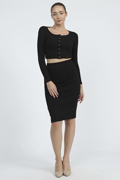 Generic Brand Camisole Button Detailed Double Skirt Suit 8422