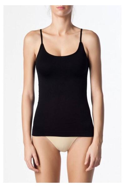 Pemilo Tricou de damă 2040303, fără cusături, cu bretele subțiri, negru