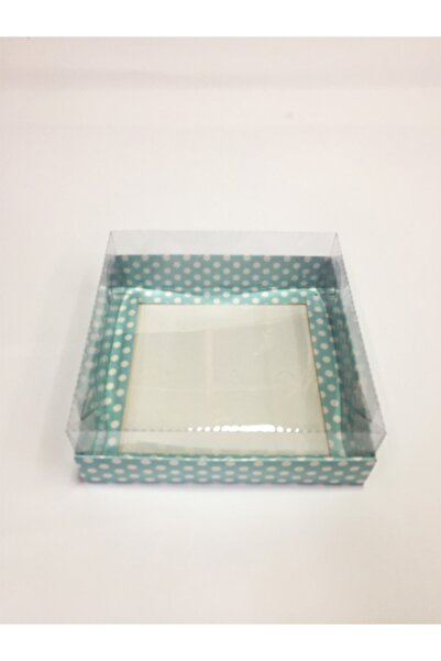 kadir kutu 15x15x5 Asetatlı Mavi Puantiyeli Kutu 10’lu
