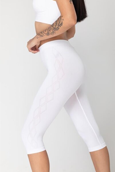 Ödül 2025 Seamless Kadın Yüksek Bel Kısa Korse Tayt Beyaz