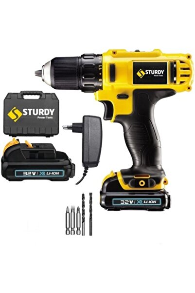 Sturdy Power Tools 32 Volt 5.0 Amper Çift Akülü 5 Parça Uç Setli Şarjlı Vidal...