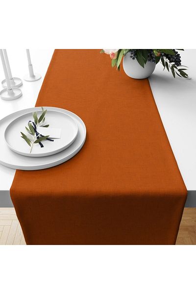 LUX VIE Runner 40*140 Cm Plain Thick Linen Woven Marine Table Cloth Runner