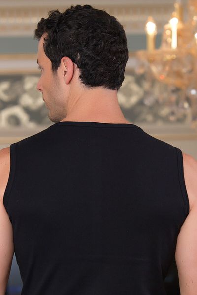 Şahinler Ανδρικό εσώρουχο μαύρο μηδέν μανίκι O λαιμόκοψη Me023-sh