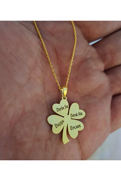 K&D SİLVER 925 Ayar Gümüş Yonca Yaprağı Isimli Kolye