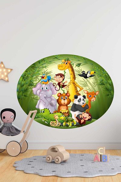 Piksel Grafik Zoo Garden Kids Room Wall Sticker