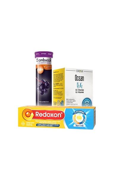 Ocean Sambucol Efv + Ocean D3+K2 Drop + Redoxon Efv - Tablet