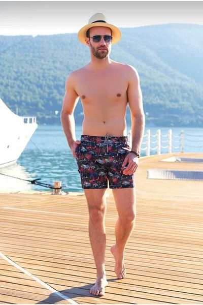 Deafox Mehrfarbige Digital Sea Shorts für Herren
