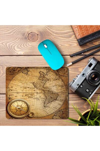 ART HEDİYE Подложка за мишка с компас и карта на света