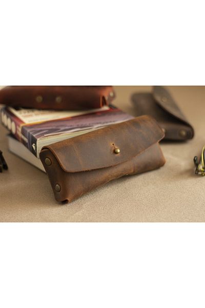 Hi Leather Hera Leather Glasses Case Camel