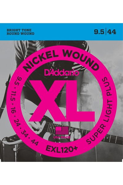 Daddario Exl120+ XL 9.5 44 Nickel Wound - مجموعة سلسلة جيتار كهربائي
