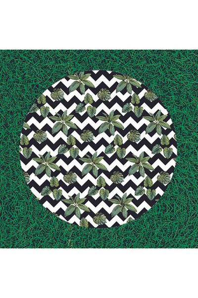 tarzınısec Washable Round Picnic Mat Tropic Patterned