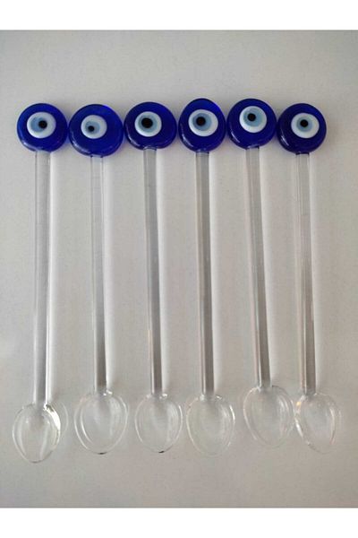 Cemile Evil Eye Glass Teaspoon 6 Pieces