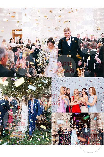 Parti dolabı Silver Gray Confetti - 3 Pieces, 30 Cm, 457Mseri