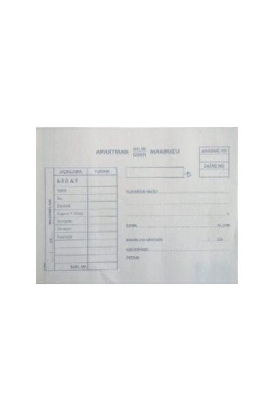 Folix Apartman Makbuzu 14 x 20 cm 2-50 2 Nüsha Otokopili 50 Yaprak