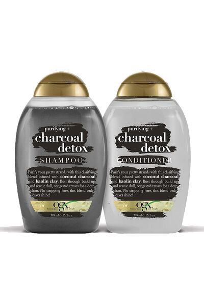 OGX Organix Charcoal Detox Şampuan 385 Ml + Saç Kremi 385 Ml