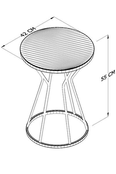 Puklife Kum Saati Tekli Zigon Sehpa Gümüş Ayak Füme Ayna