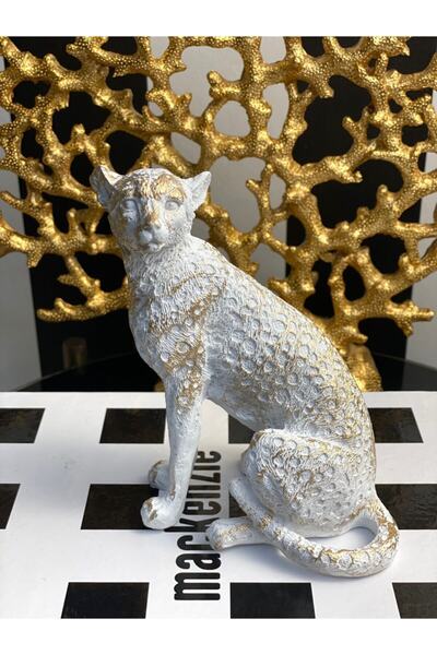 Mirsa Global Çita Büst Biblo Beyaz