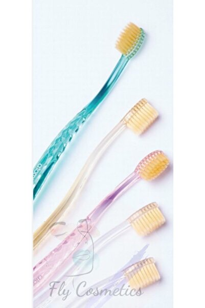 AKCstore فرشاة أسنان اتومي الكورية الزرقاء - فائقة النعومة ومسحوق ذهبي