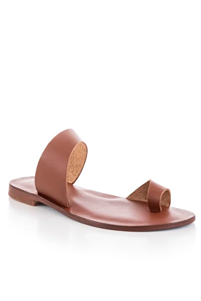 DaphneSandals Papuci de damă din piele lucrați manual, cafeniu - 2050