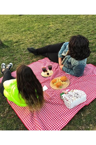 BELMOD Red and White Pitikare Plaid Checked Picnic Cloth Tablecloth
