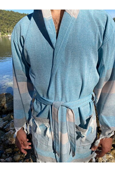 Dokubba Erkek Peştemal Bornoz - %100 Pamuk; Havuz, Deniz, Duş Sonrası Kullanı...