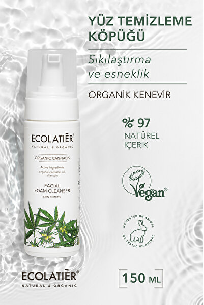 ECOLATIER Yüz Köpüğü Organik Kenevir, Sıkılaştırıcı Kırışıklık Önleyici Cilt ...