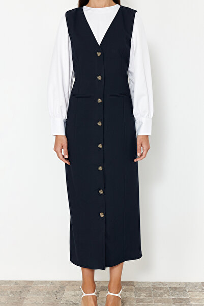 Trendyol Modest Navy Gilet ruha - szőtt szövet, TCTSS24EB00202
