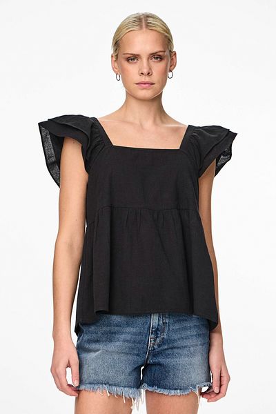 PIECES PCMILLA SL FLOUNCE TOP - Pohodlný střih
