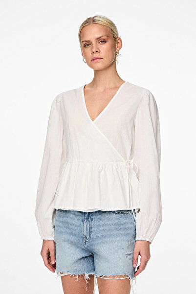 PIECES PCMILLA LS - Ψηλόμεση μπλούζα