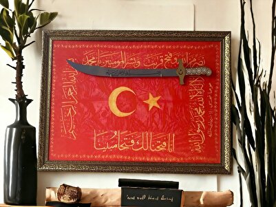 Genel Markalar DEKORATİF KILIÇLI HİLAFET SANCAĞI TABLO  60X80