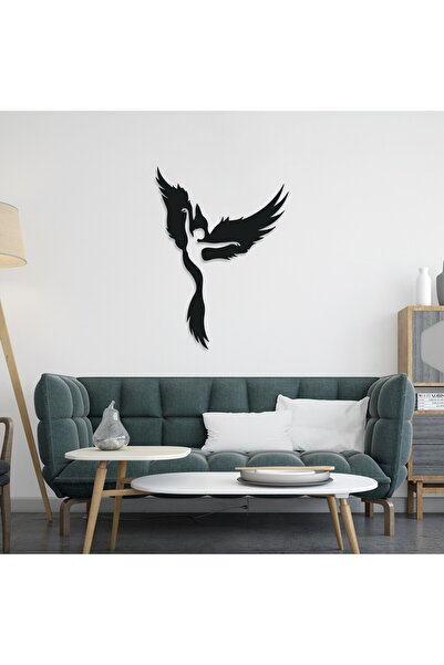 walldenart Zümrütü Anka Kuşu Figürlü Dekoratif Metal Tablo