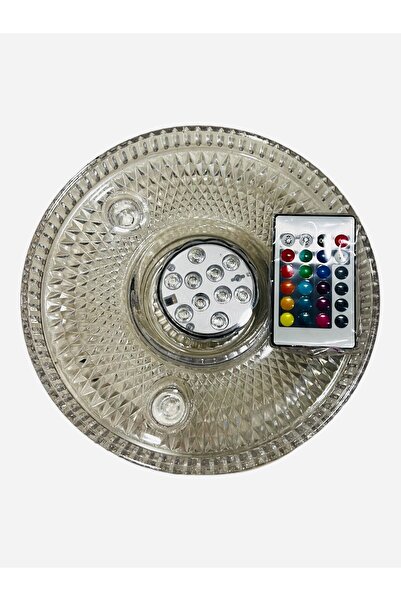 canper Cam Led tabağı + Led ışık kumandalı nargile Led tabak