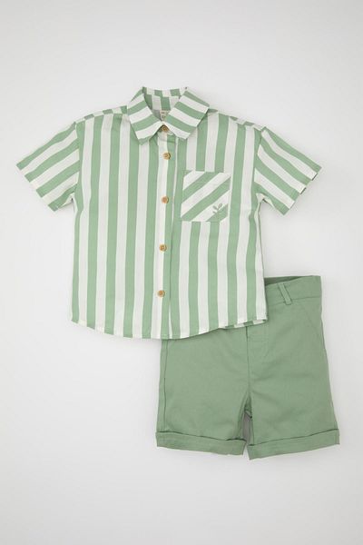 DeFacto Baby Boy 2-Piece Set Striped Poplin Shirt Shorts C6218A524Sm