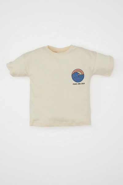 DeFacto 2-teiliges Set aus bedrucktem Kurzarm-T-Shirt und Latzhose für Baby-Jungen – C3429a524sm