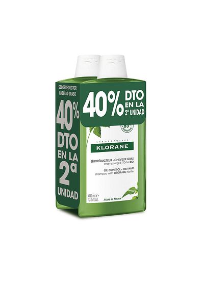 Klorane A La Ortiga Bio Champú Seborregulador Cabello Graso 2 X Klorane 400 ml