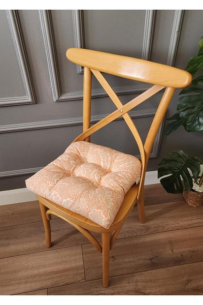 ALTINPAMUK Orange Pouf Chair - Special Stitched, Laced, 38x38 Cm Cushion