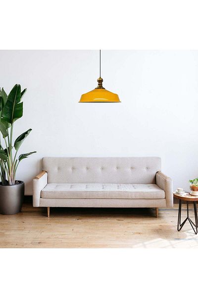 Bamyum Pendelleuchte Asletl-Topuz, Metall, 41 cm, Gelbe Lampe