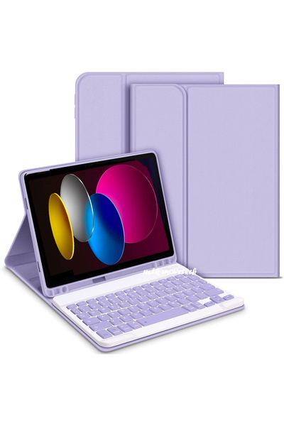m.tk moveteck İpad Pro 11 inç 2024 Uyumlu Klavyeli Tablet Kılıf Bluetooth Kal...