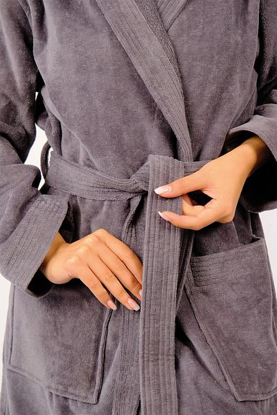 Homelover Εξαιρετικά απαλό γυναικείο μπουρνούζι από 100% οργανικό βαμβάκι με κουκούλα