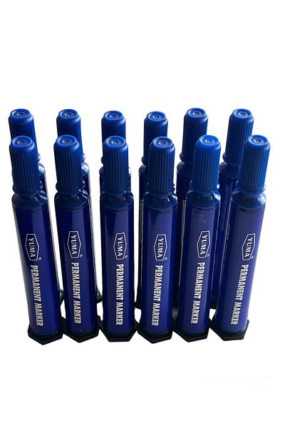 Yuma 12xpcs Blue Indelible Pen