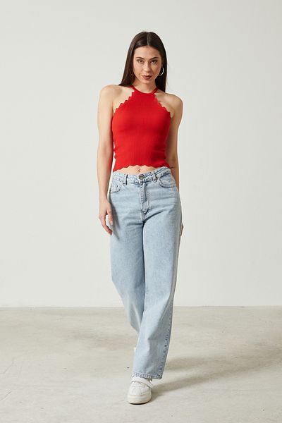 Twenty3 Women's Halter Neck Crop Knitwear Tank Top