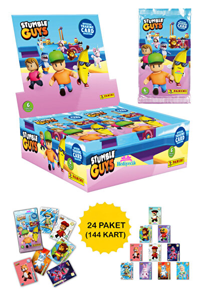 hediyecik Panini Stumble Guys Oyun Kartları 24 Paket (144 Kart)