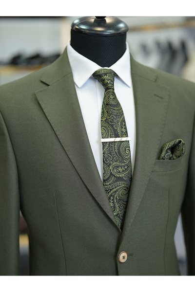 LONATOLİA Men's Slim Fit Italian Style Suit - Premium Point Stitching, Half Lined and Bag Pocket